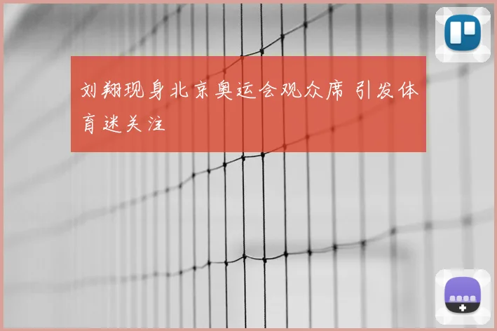 刘翔现身北京奥运会观众席 引发体育迷关注